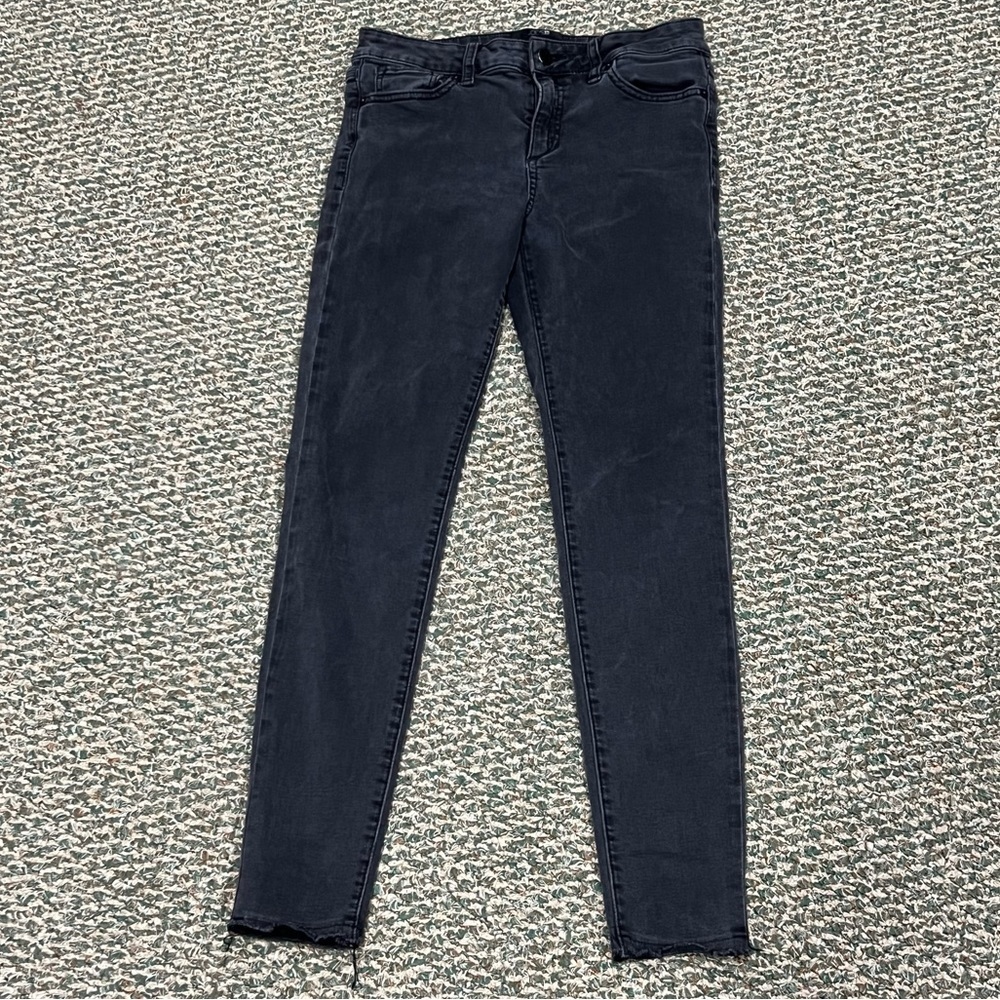 Joe’s Jeans Black Rough Hem Skinny Jeans Size 24 Women’s